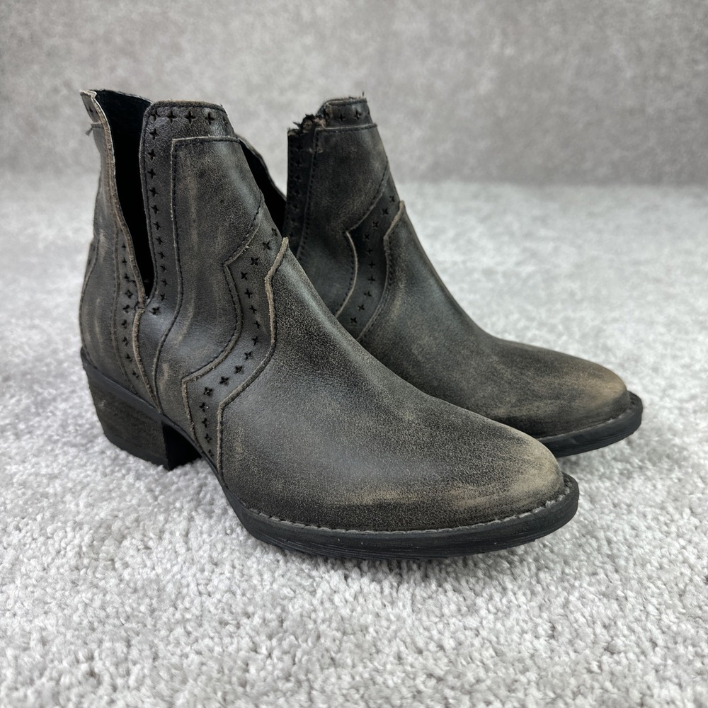 Very Volatile Cut Out Distressed Western Ankle Boots Size‎ 6.5 Boho Leather